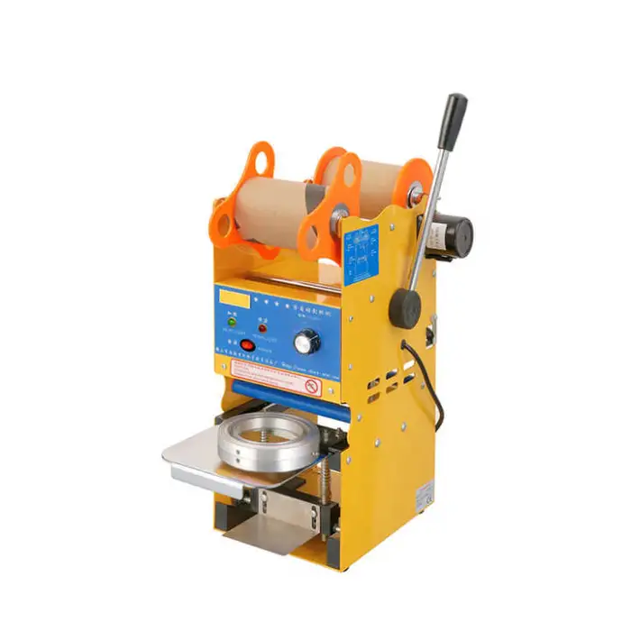 3 Sizes Small Manual Plastic Cup Heat Sealing Machine with Arithmometer (72/76/95mm)