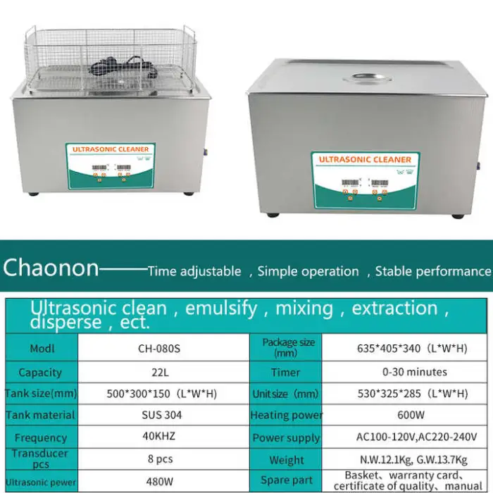 22L Ultrasonic Cleaner Golf Bowling Ball PCB Jewelry Matel Parts Ultrasonic Cleaning Machine Ultrasound Washing Equipment Device