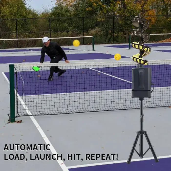 Tennis Ball Machine Pickle Ball Machine with Adjustable Angles and Net for Playground