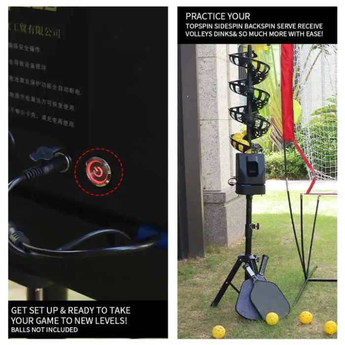 Tennis Ball Machine Pickle Ball Machine with Adjustable Angles and Net for Playground