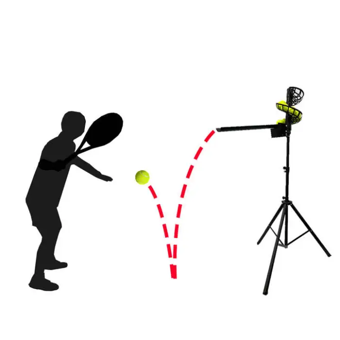Ball Launcher Tennis Ball Tennis Ball Machine Adjustable Height Pickleball Machine With Auto Swing