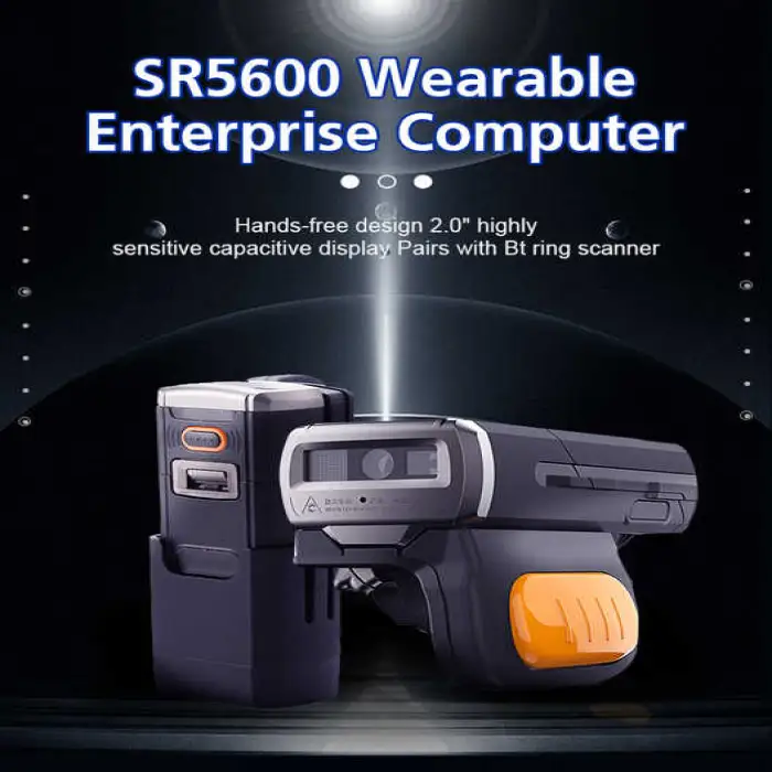 SR5600 Handfree Wireless Finger Scanner Portable Wearable BT 4.2 NFC 1D/2D Barcode Scanner for Warehouse Retail