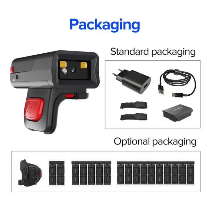 MS300R BT5.0 Wireless Hands Free NFC Wearable Scanner Portable Finger Scanner Mini Ring Barcode Scanners for Warehouse