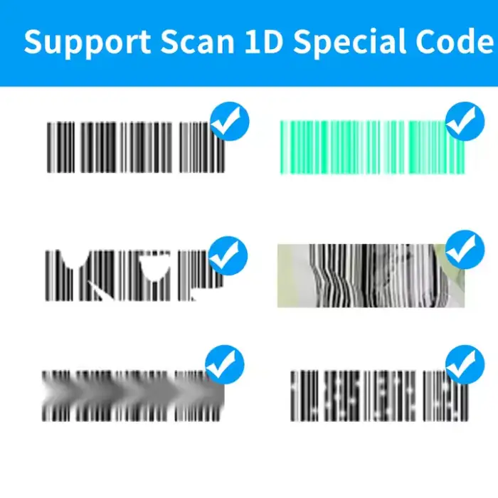 Portable Mini Wireless Scanner 2D Barcode QR Code Wearable Ring Design USB for Bluetooth RS232 Interface Deep Decode Scanning