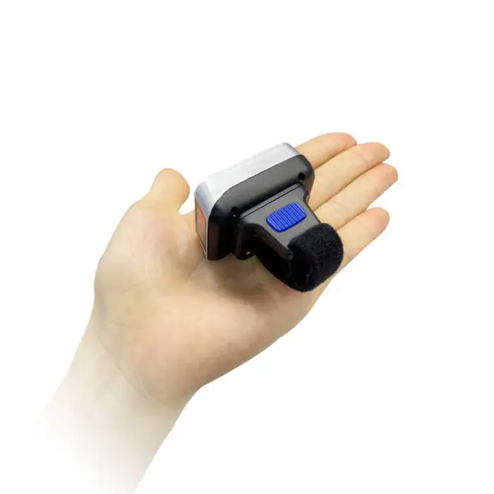 White LED Light Portable USB Interface Barcode Scanner Finger Ring Type