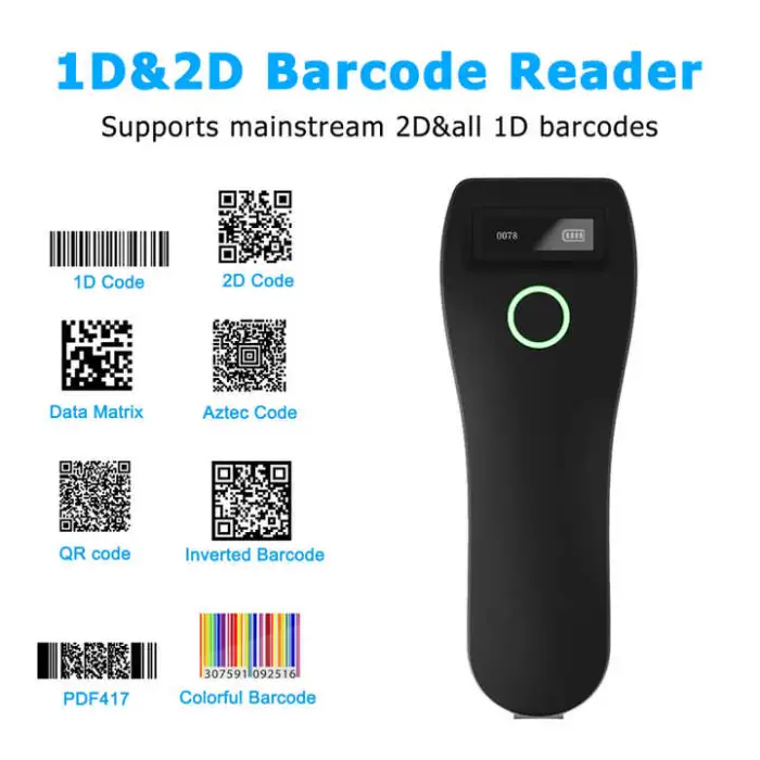 C70 Portable 2D QR Scanners 3 in 1 Handheld Wireless Bluetooth Barcode Reader for POS Inventory Logistics