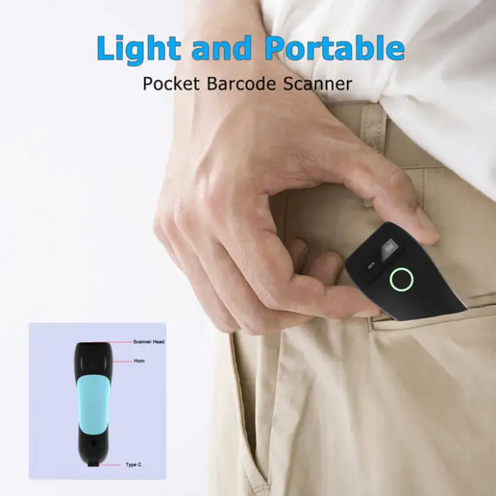 C70 Portable 2D QR Scanners 3 in 1 Handheld Wireless Bluetooth Barcode Reader for POS Inventory Logistics