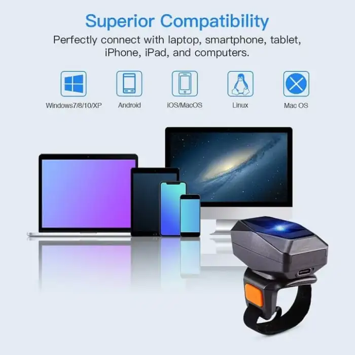 Bluetooth Wireless 2D Ring Scanner Barcode Scanner High-definition Code Scanners