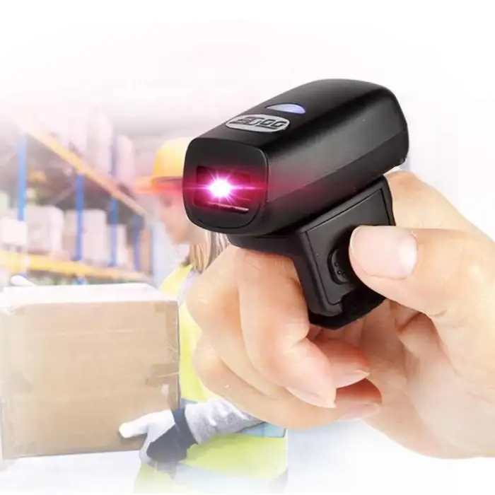 Portable Wireless 1D 2D Barcode Scanner Handfree Wearable Ring Watch   USB Interface OEM ODM
