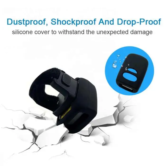 Portable Wireless 1D 2D Barcode Scanner Handfree Wearable Ring Watch   USB Interface OEM ODM