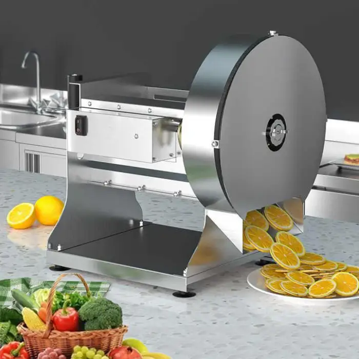 Commercial Stainless Steel Automatic Electric Onion Potato Lemon Mango Coconut Chips Fruit and Vegetables Cutting Machine Slicer