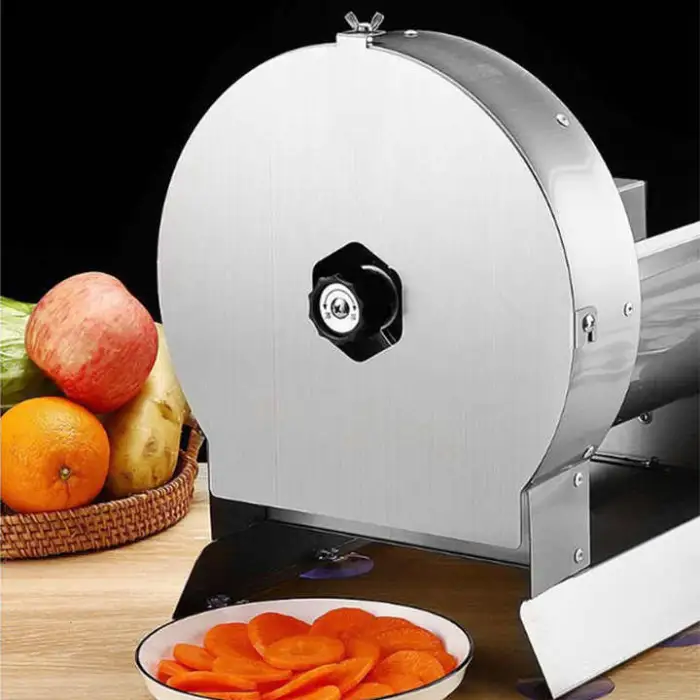 Commercial Stainless Steel Automatic Electric Onion Potato Lemon Mango Coconut Chips Fruit and Vegetables Cutting Machine Slicer