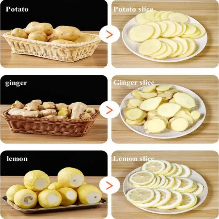 Electric Multifunctional Banana Slicer Automatic Lemon Apple Potato Chips Cutting Machine Fruit Vegetable Cutter Dicing Machine