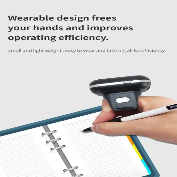 Mini Finger Ring Barcode Scanner High-Speed Wireless Bluetooth Portable Suitable for Warehouse