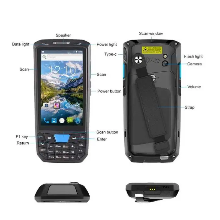 Android 13 4G Rugged Wireless Handheld Pda 1D 2D Qr Code Scanner Inventory Mobile Data Terminal