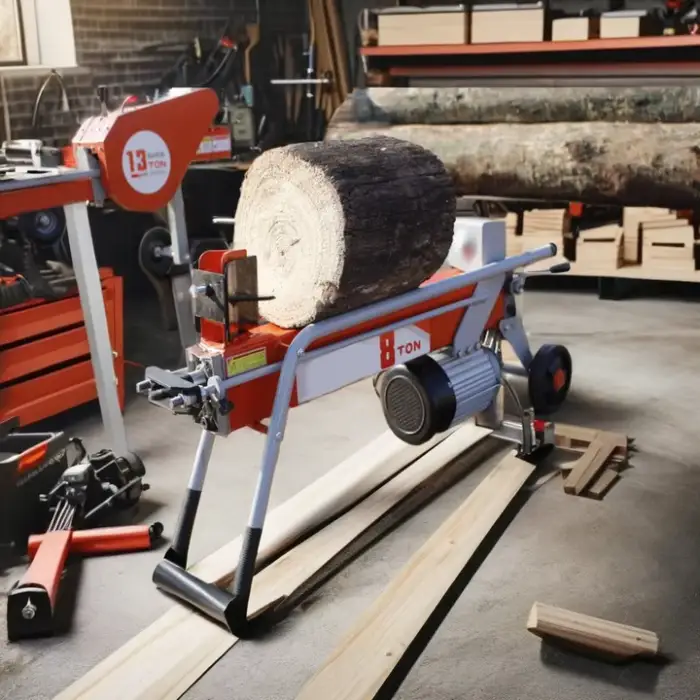 Horizontal Electric Mobile Wood Log Splitter  Condition Forestry Machinery Firewood Processor Machine