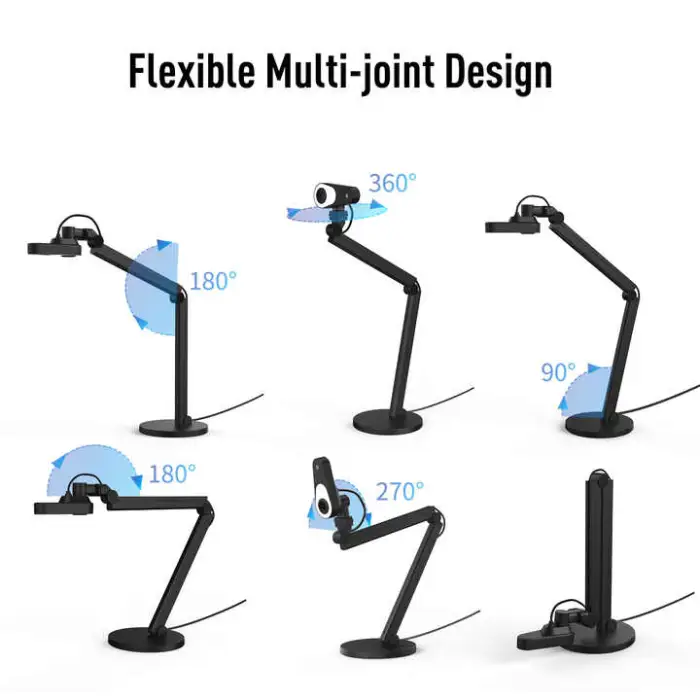 Camera Visualizer 4K Ultra HD Phase-Detection Auto Focus 2 in 1 Portable Document Camera for Classroom School Teaching