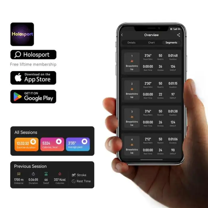 Professional  Smart AR Swim Goggles Anti-Fog Training Competition Swimming Racing Glasses Data Display Adult UV Protection