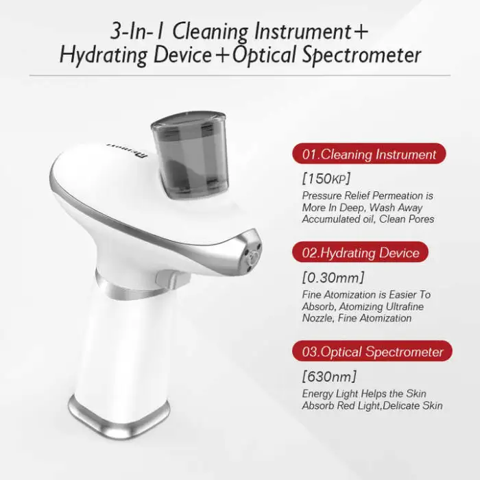 Oxygen Inject Spray Moisturizing Skin Care 650nm Led Red Light Therapy Nano Oxygen Jet Gun