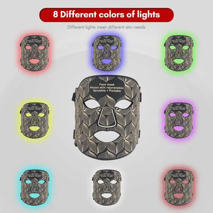 LED Mask Set Face Neck 60 Beads 240 Cores 8 Colors Light Therapy