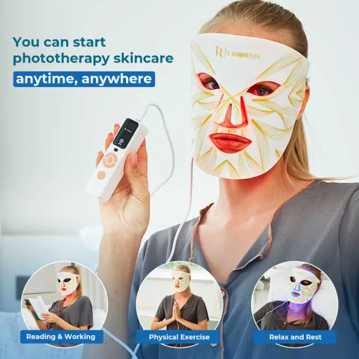 Facial Skin Care Photon Therapy Home Use Beauty Equipment 850nm NIR Flexible Silicone LED Face Mask