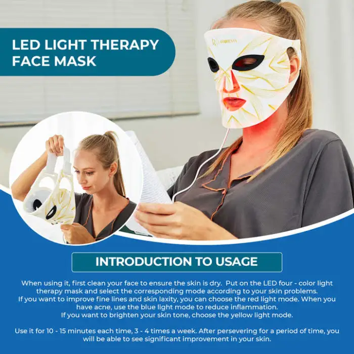 Facial Skin Care Photon Therapy Home Use Beauty Equipment 850nm NIR Flexible Silicone LED Face Mask