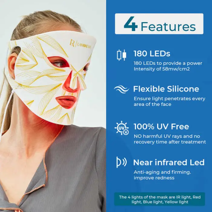 Facial Skin Care Photon Therapy Home Use Beauty Equipment 850nm NIR Flexible Silicone LED Face Mask