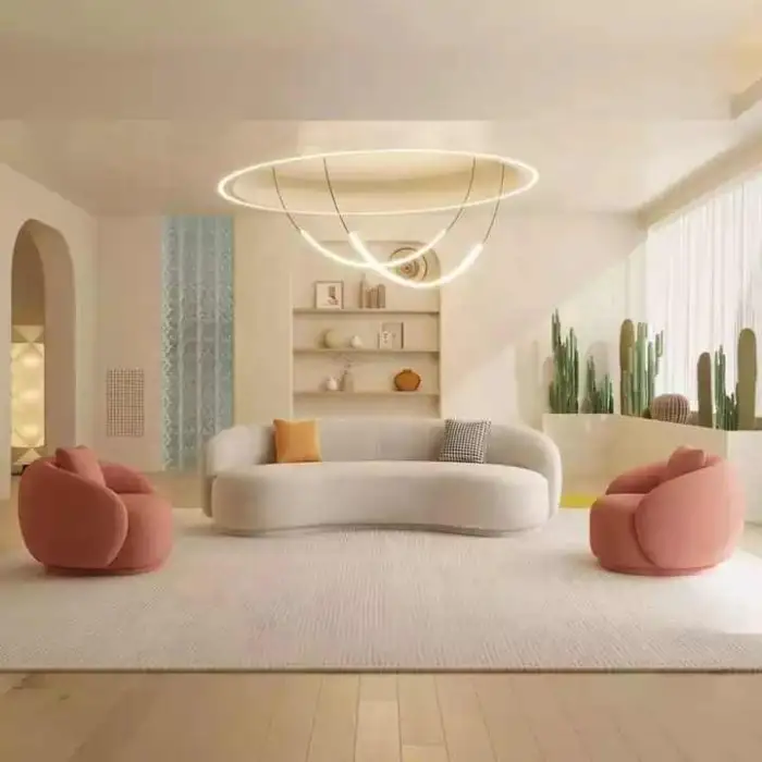 Luxury Modern White Lamb Wool Sectional 3 Seater Sofa Living Room Designer Julep Sofa Set Furniture