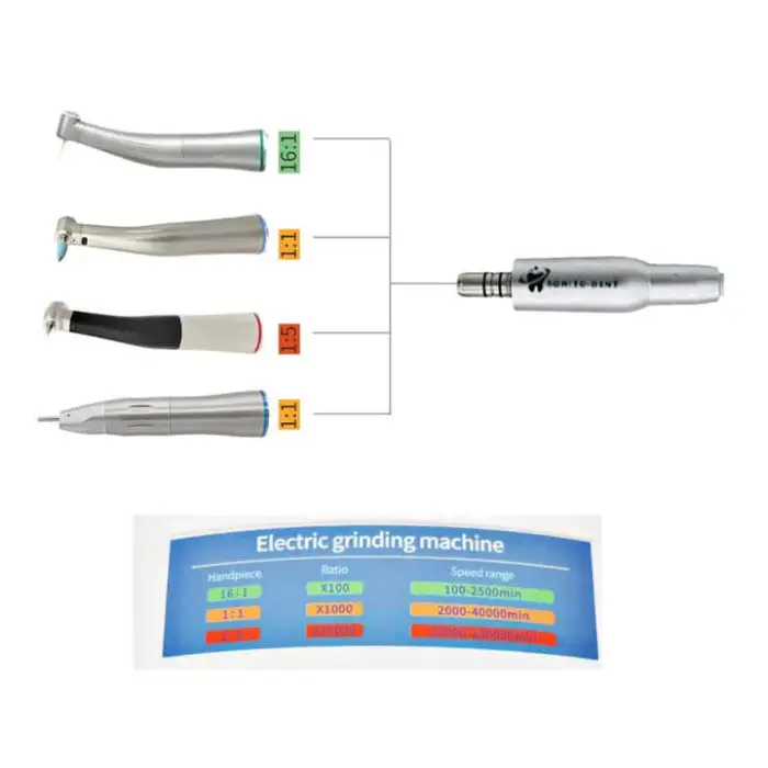 Portable Dental Micromotor Machine Speed Slow Handpieces 1:1/1:5/16:1 Ratio Connect for Oral Therapy Equipments Accessories