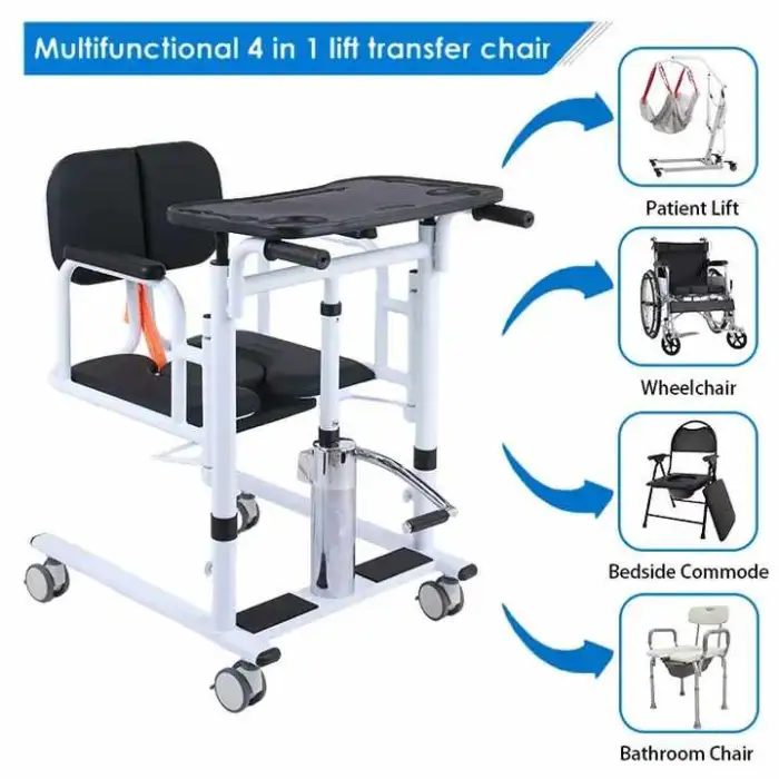 Lightweight Hydraulic Commode Chair Household Medical Device for Bathroom Safety Equipment