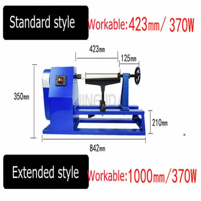 Small Type Practical  and Efficiency Adjustable Speed Wood Lathe Machine 370w for DIY Woodworking