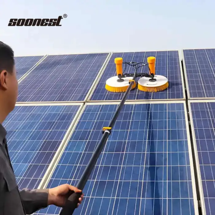 3.5M 5.5M 7.5M Dc Ac Solar Panel Cleaning Washing Machine Automatic Brush With Double Head Robot Battery