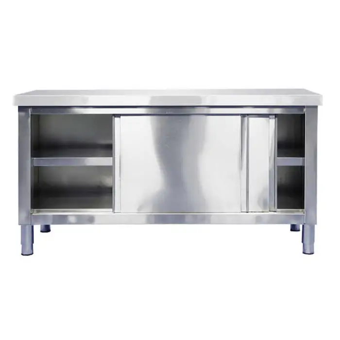 Stainless Steel Assembly Type Sliding Door Worktable Work Table Cupboard Commercial Kitchen Equipment for Restaurants/hotels