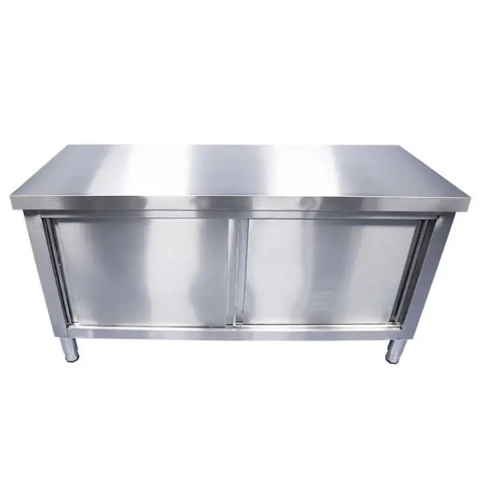Stainless Steel Assembly Type Sliding Door Worktable Work Table Cupboard Commercial Kitchen Equipment for Restaurants/hotels