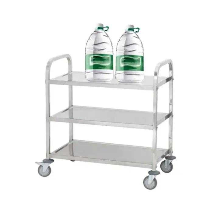 Stainless Steel 3 Tiers Catering Food Transport Trolley Service Cart Hotel Restaurant Equipment Commercial Serving Trolley