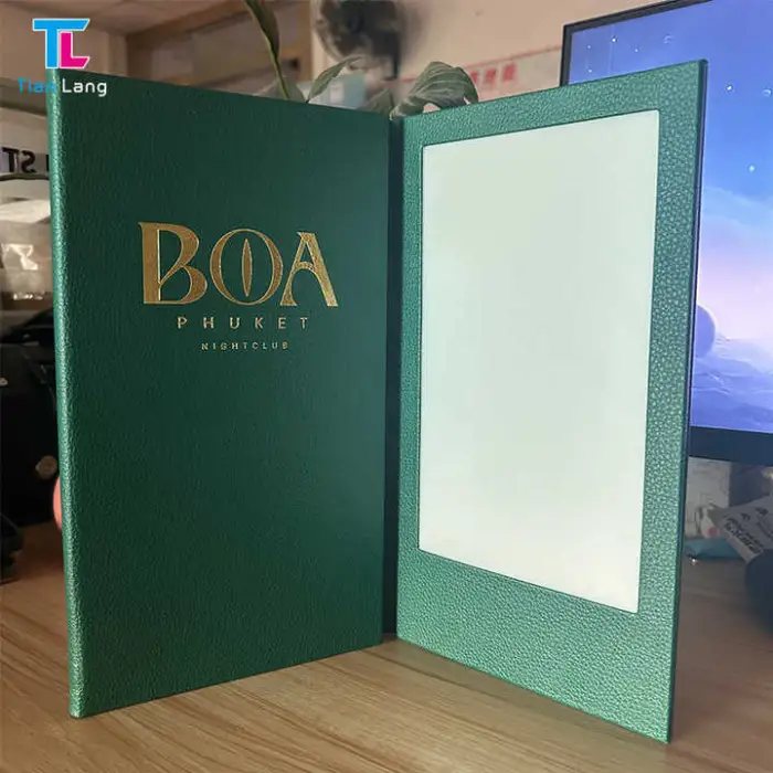 Leather Menu Wedding Restaurant Card bar Custom Cover Hotel Restaurant Menu Book Green
