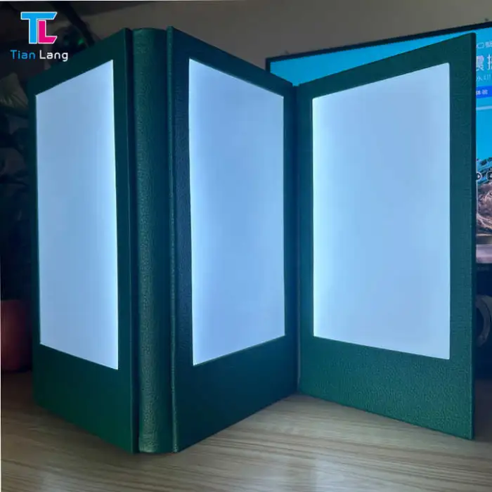 Leather Menu Wedding Restaurant Card bar Custom Cover Hotel Restaurant Menu Book Green