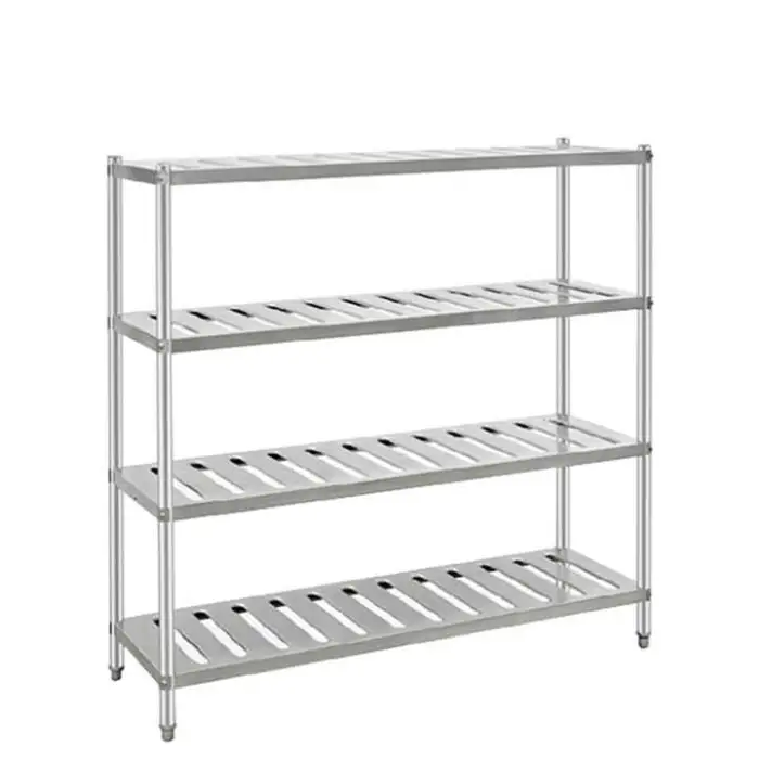 Commercial Kitchen Stainless Steel 201 Four-Layer Rack Durable Sturdy Shelves for Restaurants and Hotels