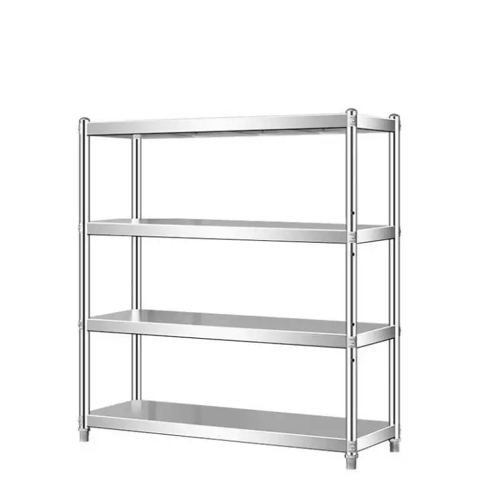 Commercial Kitchen Stainless Steel 201 Four-Layer Rack Durable Sturdy Shelves for Restaurants and Hotels