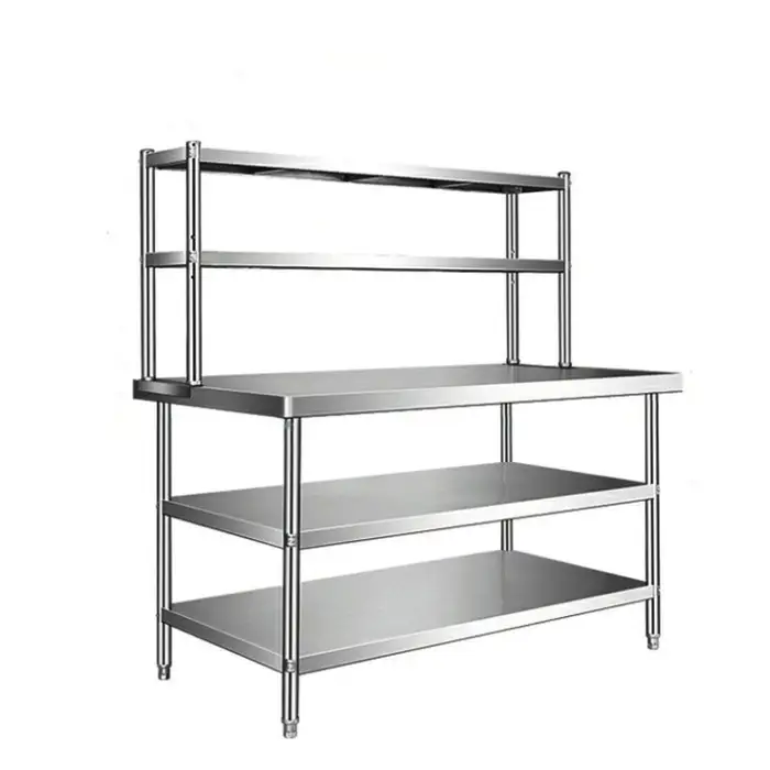 Stainless Steel Work Bench Kitchen Storage Corner Hotel Restaurant Food Storage Shelf Kitchen Wall Shelf