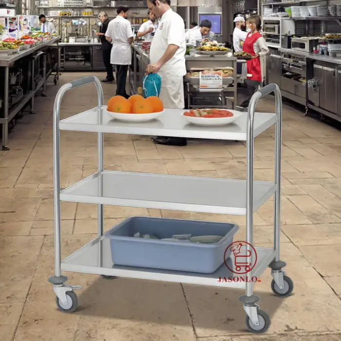 Catering Equipment 3 Tier Stainless Steel Food Service Carts &restaurant Service Trolley Hotel /Commercial Equipment