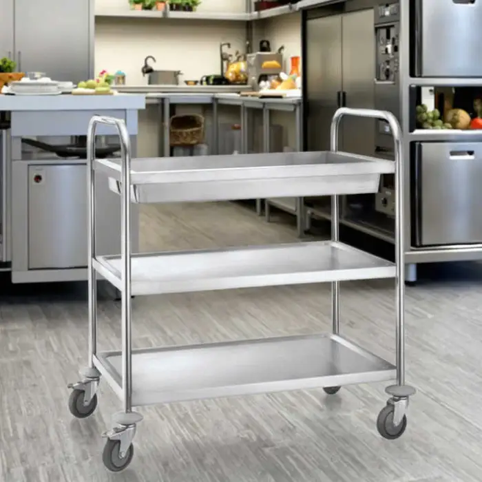 Catering Equipment 3 Tier Stainless Steel Food Service Carts &restaurant Service Trolley Hotel /Commercial Equipment