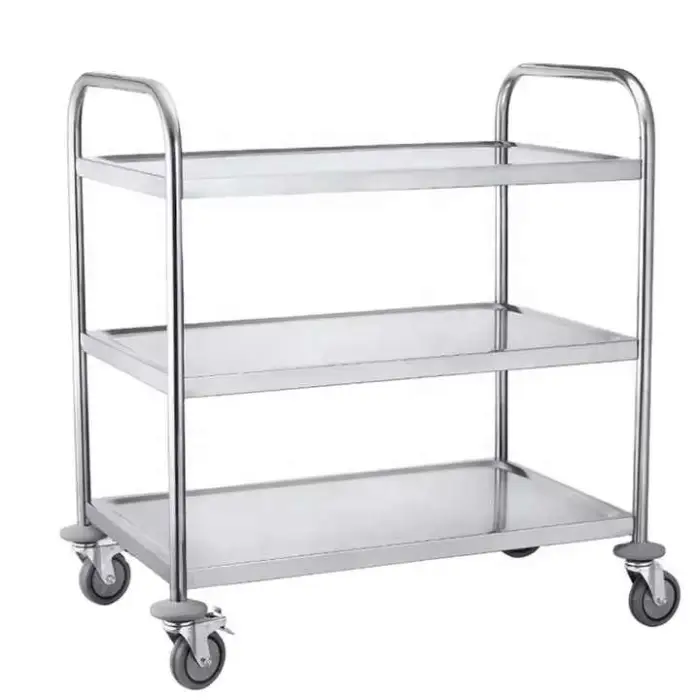 Catering Equipment 3 Tier Stainless Steel Food Service Carts &restaurant Service Trolley Hotel /Commercial Equipment