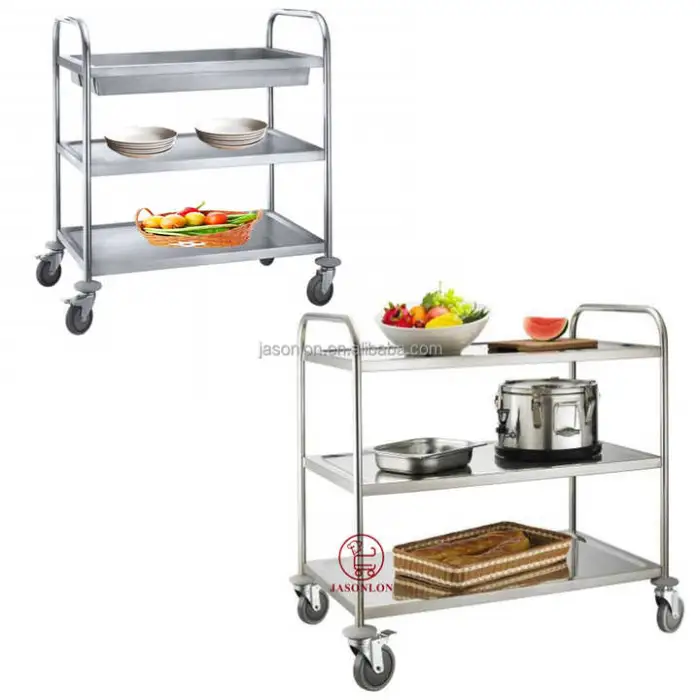 Catering Equipment 3 Tier Stainless Steel Food Service Carts &restaurant Service Trolley Hotel /Commercial Equipment