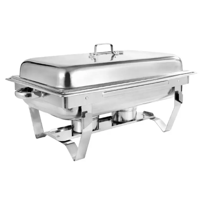 GRT-6801 Modern Silver 9L Catering Serving Chafing Dish Stainless Steel Buffet Food Warmer for Hotels Restaurants Fuel Heating