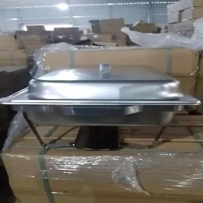 GRT-6801 Modern Silver 9L Catering Serving Chafing Dish Stainless Steel Buffet Food Warmer for Hotels Restaurants Fuel Heating