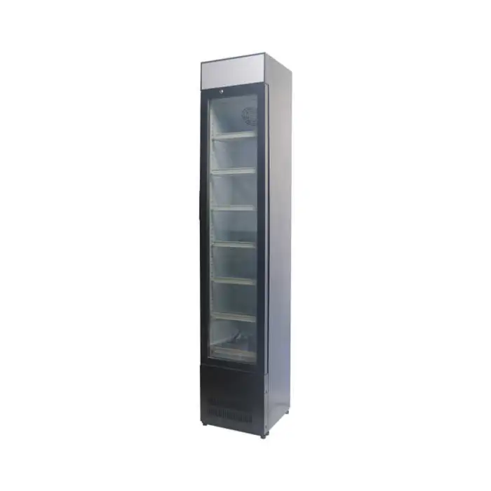 Oumeite Slim Design Static Cooling Vertical Upright Display Freezer with Glass Door