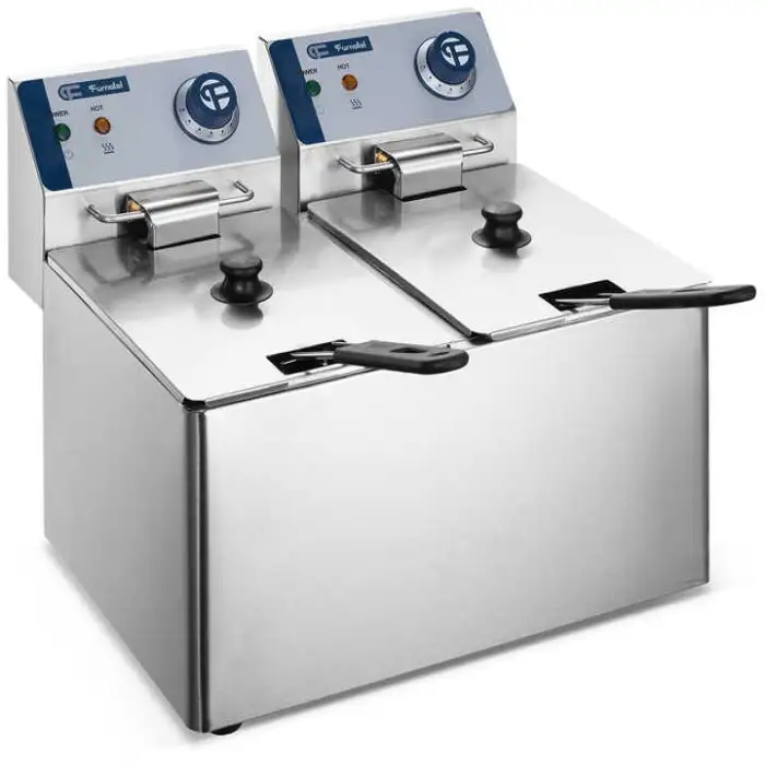 8L Electric 2-Tank Dual Potato Chips Chicken Fryer for Fast Food Shop