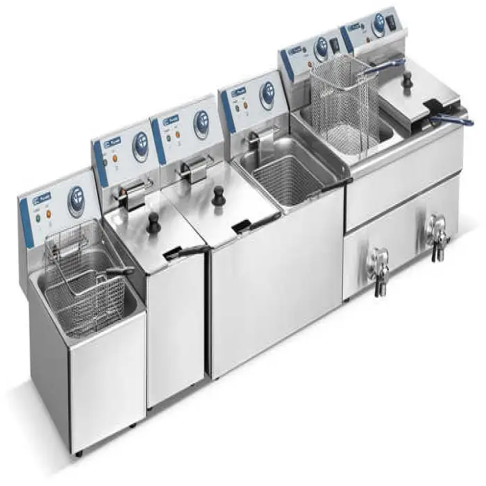 8L Electric 2-Tank Dual Potato Chips Chicken Fryer for Fast Food Shop