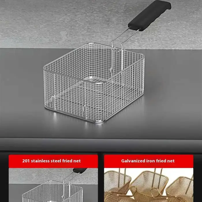 Commercial Electric Deep Fryer with Thickened Stainless Steel Rapid Heating Double Pot and Fishing Net 220v  Condition